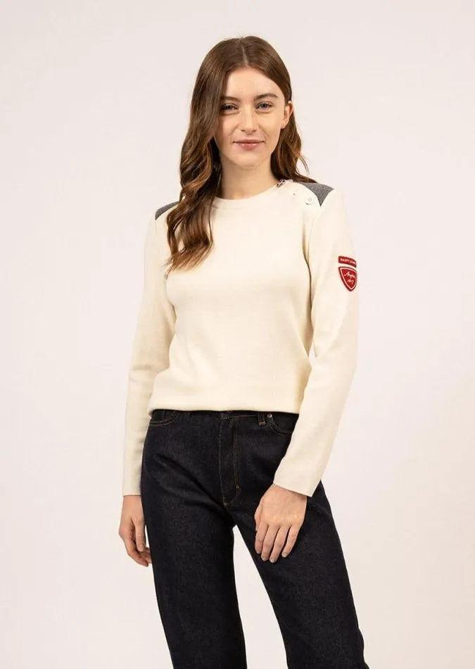 Women Breton Sweaters Saint James COMBE ARPIN Ivory