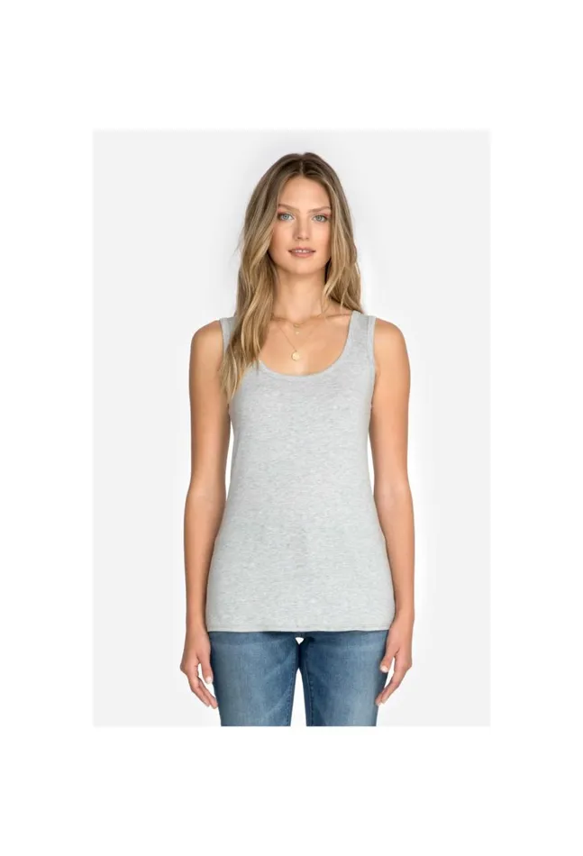 Women Calme Basic Tank Heather Grey Johnny Was Tops