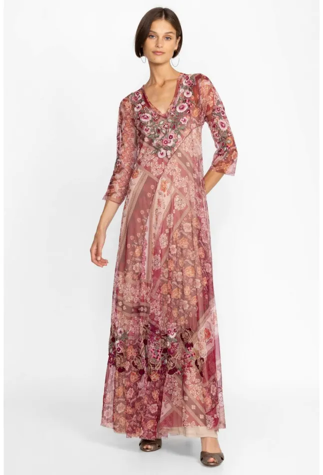 Women Cardinal Mesh Dress Slip Multi Johnny Was Dresses