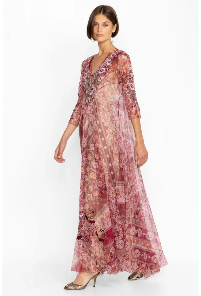 Women Cardinal Mesh Dress Slip Multi Johnny Was Dresses