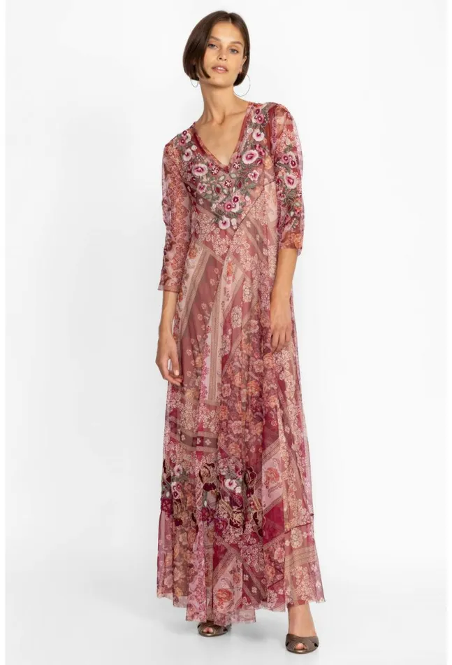 Women Cardinal Mesh Dress Slip Multi Johnny Was Dresses