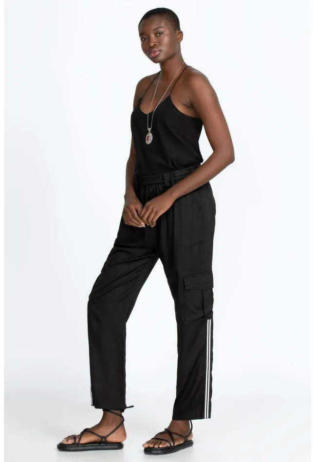 Women Cargo Pant Black Johnny Was Bottoms