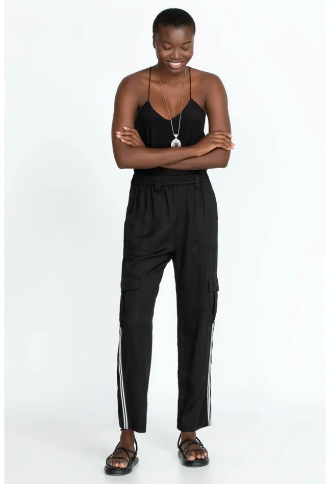 Women Cargo Pant Black Johnny Was Bottoms