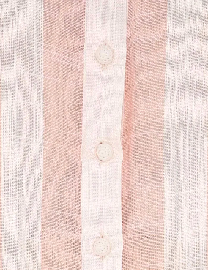 Women Clothing Zimmermann Acacia Blouson Shirt Pinkcream Stripe