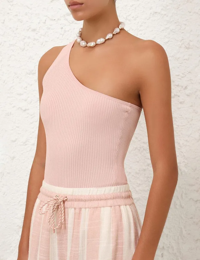 Women Clothing Zimmermann Acacia One Shoulder Top Dusty Pink
