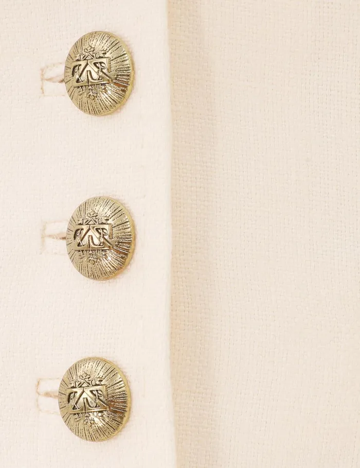 Women Clothing Zimmermann Crush Linen Waistcoat Cream