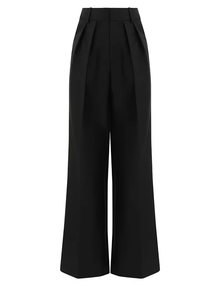 Women Clothing Zimmermann Crush Tuck Wide Leg Pant Black