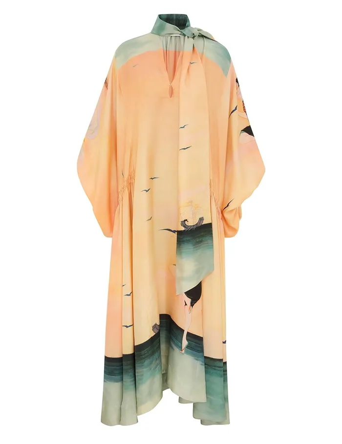 Women Clothing Zimmermann Eden Billow Dress Azura Sunset