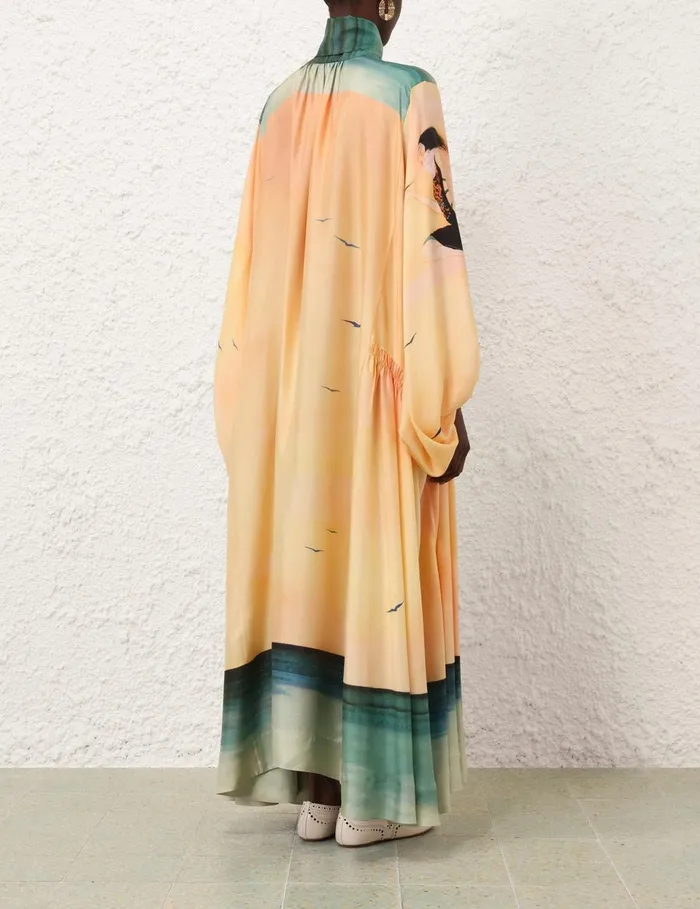 Women Clothing Zimmermann Eden Billow Dress Azura Sunset