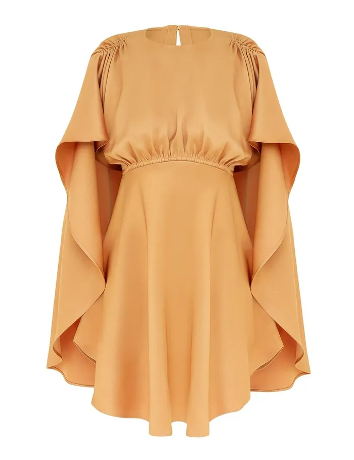 Women Clothing Zimmermann Eden Cascading Mini Dress Dark Tea