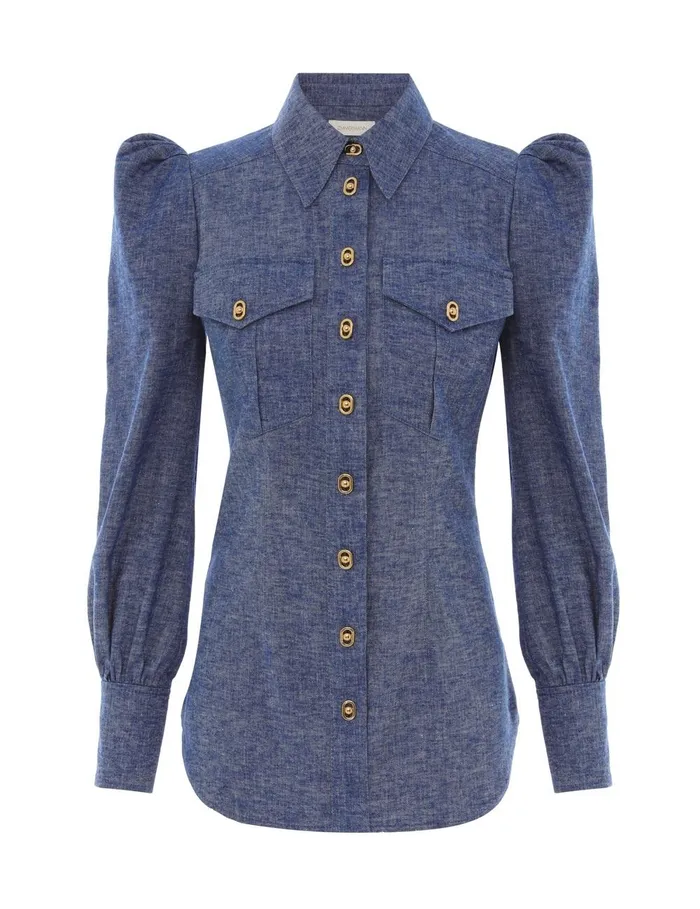 Women Clothing Zimmermann Eden Chambray Tunic Chambray