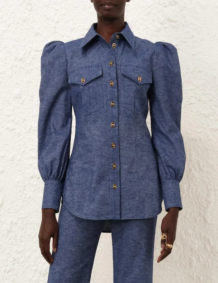 Women Clothing Zimmermann Eden Chambray Tunic Chambray