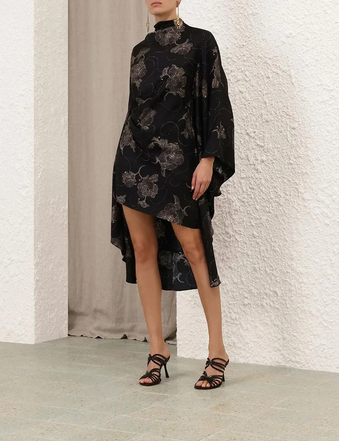 Women Clothing Zimmermann Eden Draped Tunic Black Sketch