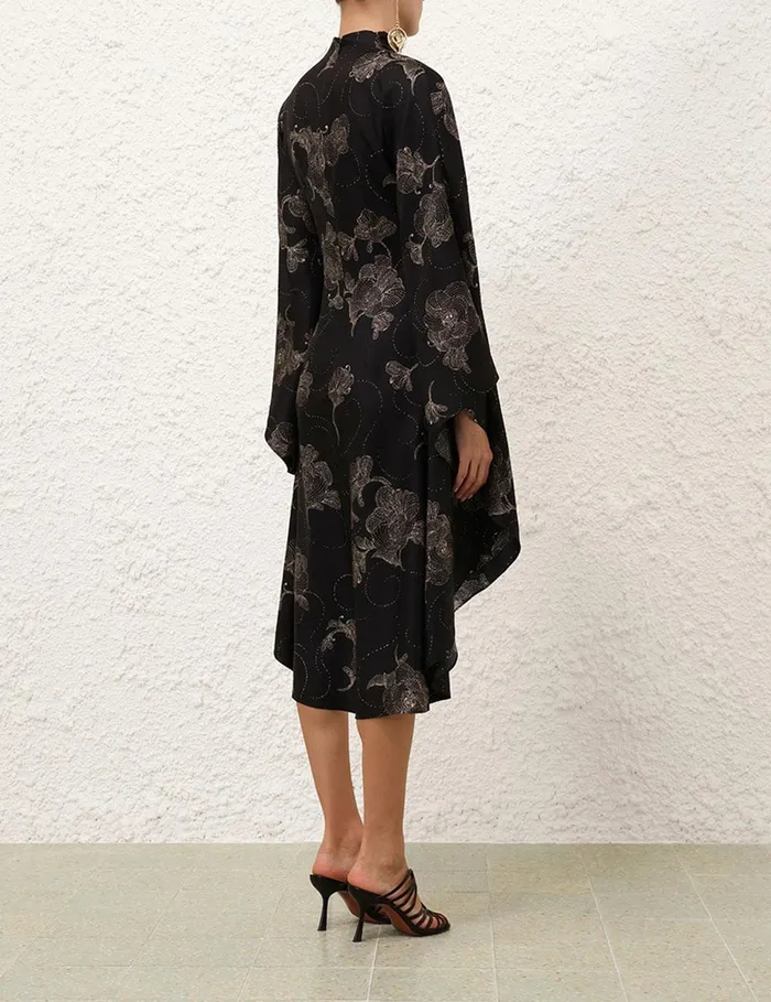 Women Clothing Zimmermann Eden Draped Tunic Black Sketch