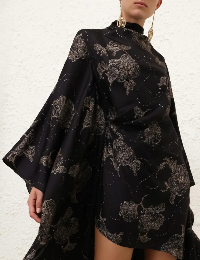 Women Clothing Zimmermann Eden Draped Tunic Black Sketch