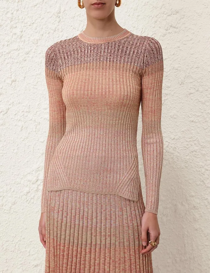 Women Clothing Zimmermann Illustration Mouline Top Pink Multi