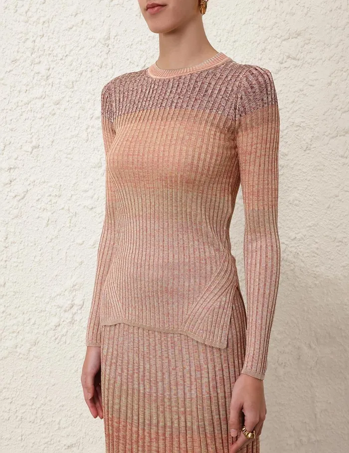 Women Clothing Zimmermann Illustration Mouline Top Pink Multi