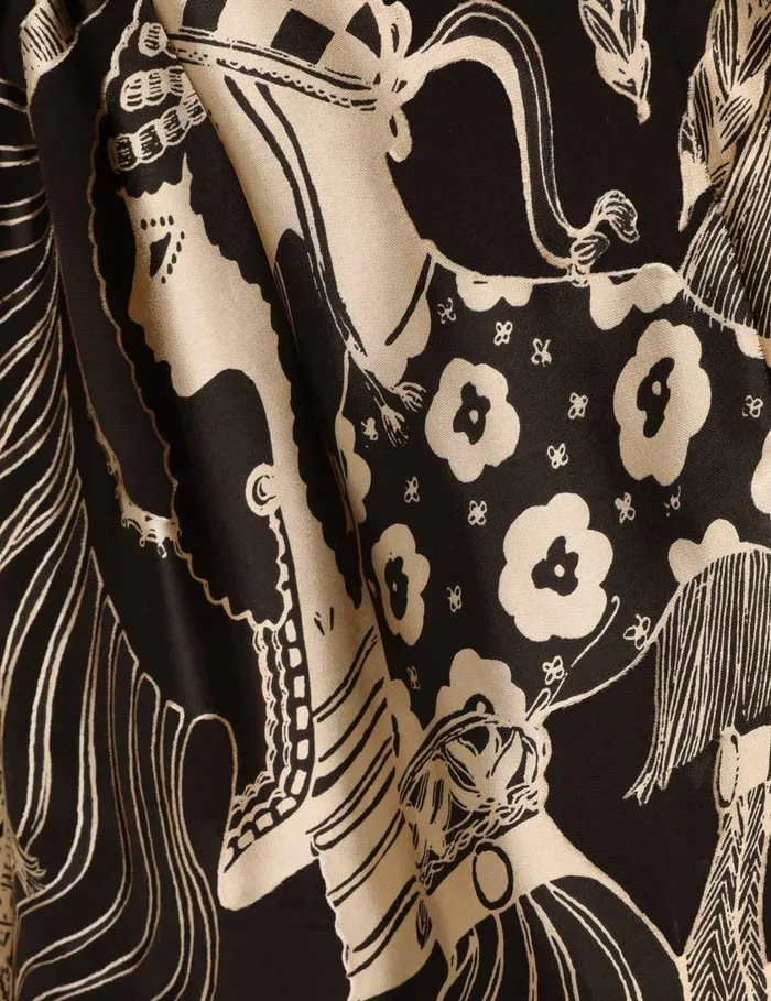 Women Clothing Zimmermann Illustration Otto Gown Blacktea