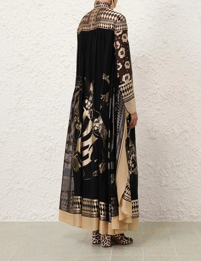 Women Clothing Zimmermann Illustration Otto Gown Blacktea