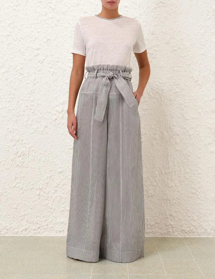 Women Clothing Zimmermann Illustration Paperbag Pant Stripe