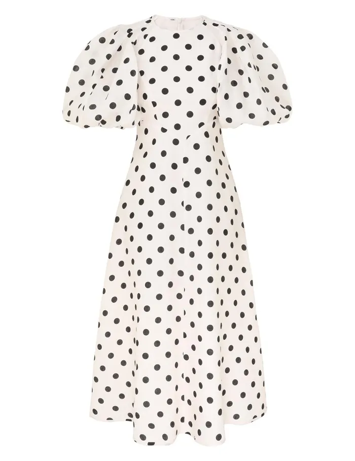 Women Clothing Zimmermann Midi Day Dress Creamblack Dot