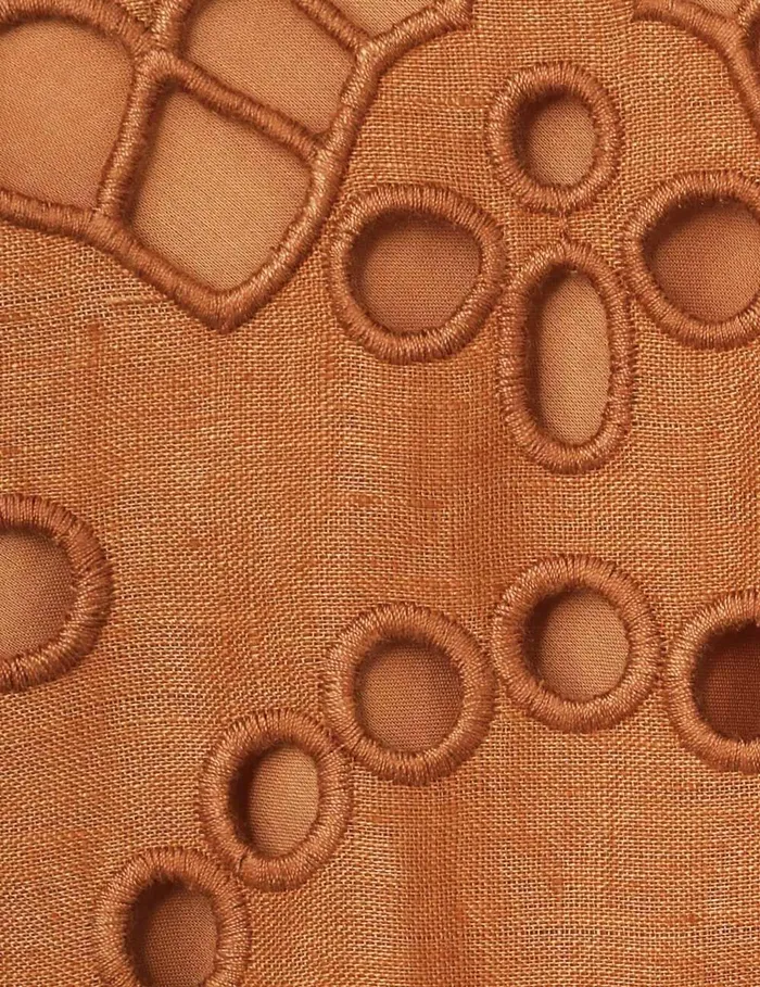 Women Clothing Zimmermann Pop Embroidered Midi Dress Tan