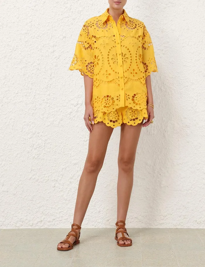 Women Clothing Zimmermann Pop Embroidered Shirt Mango