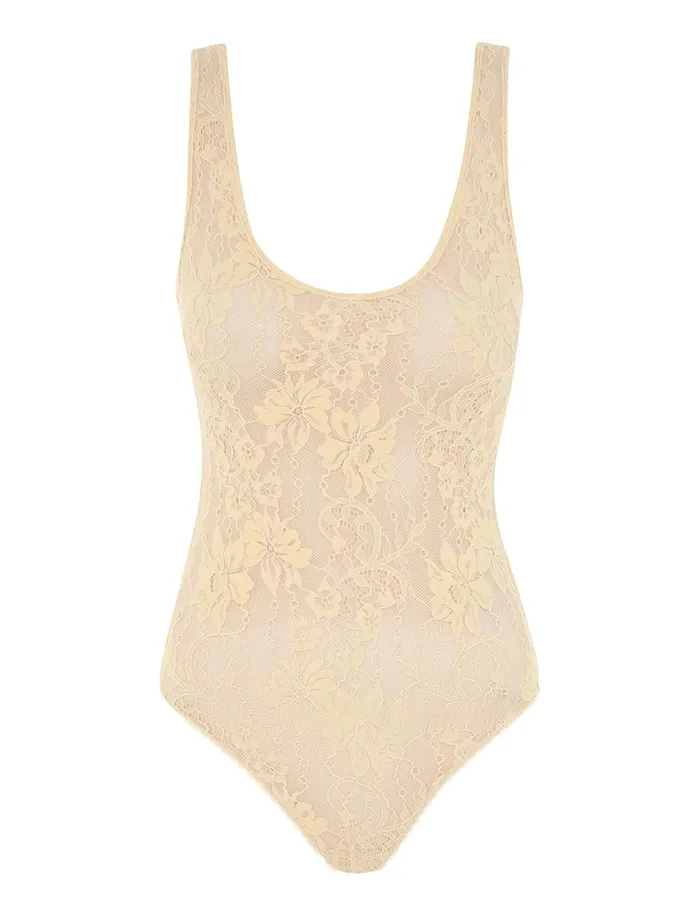 Women Clothing Zimmermann Scoop Neck Bodysuit Tea