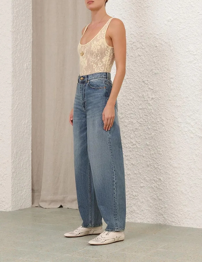 Women Clothing Zimmermann Scoop Neck Bodysuit Tea