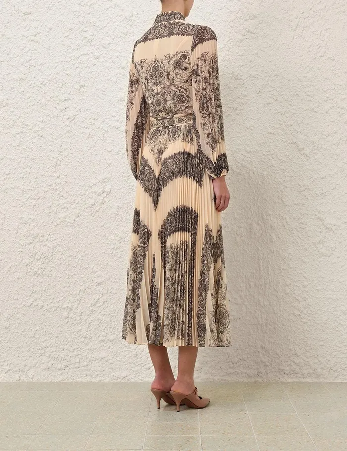 Women Clothing Zimmermann Sunray Pleated Blouse Tea Paisley