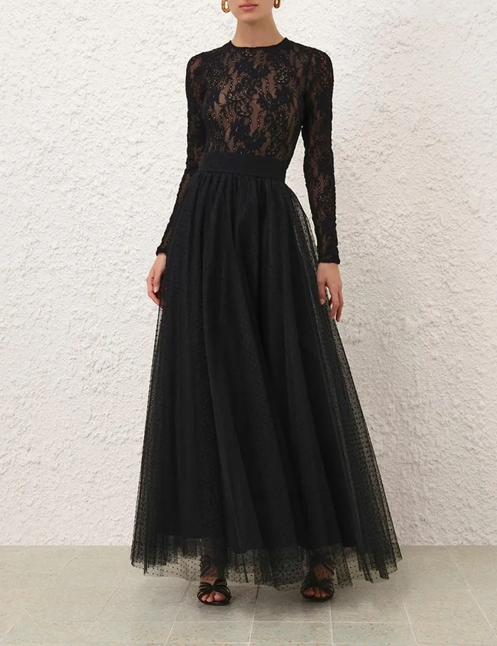 Women Clothing Zimmermann Tulle Skirt Black