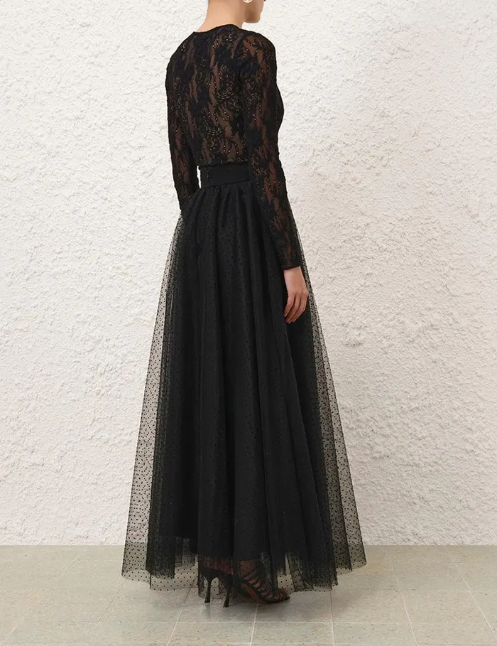 Women Clothing Zimmermann Tulle Skirt Black
