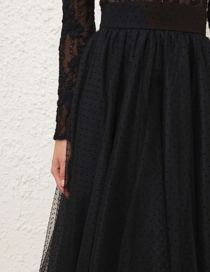 Women Clothing Zimmermann Tulle Skirt Black