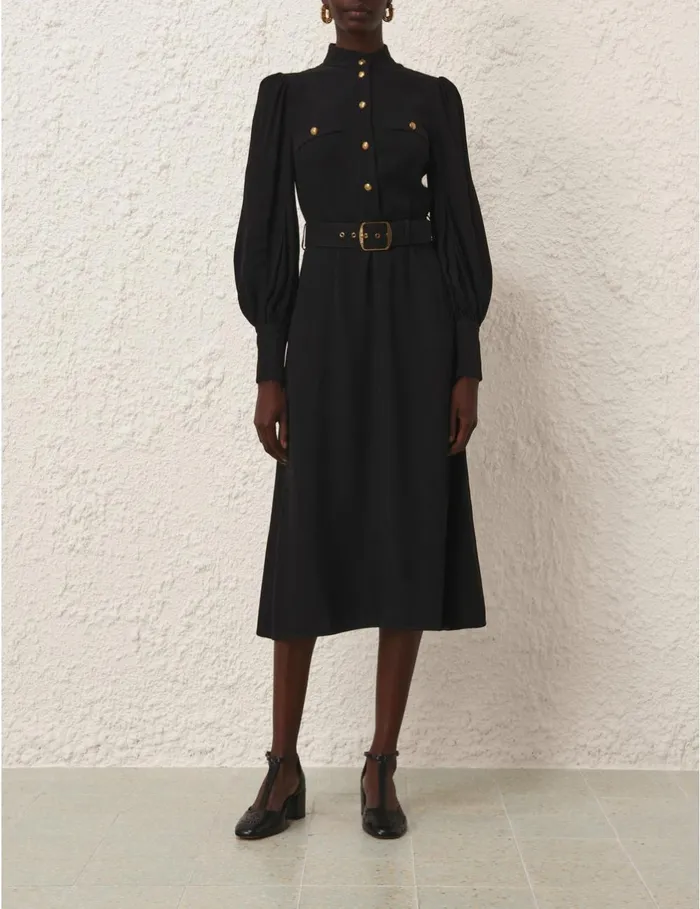 Women Clothing Zimmermann Utility Midi Dress Black