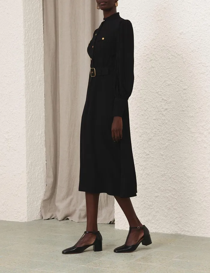 Women Clothing Zimmermann Utility Midi Dress Black