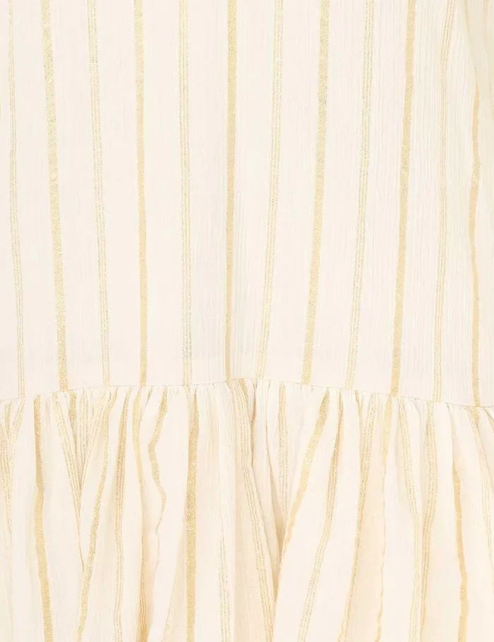 Women Clothing Zimmermann Waverly Tiered Midi Dress Ivorygold