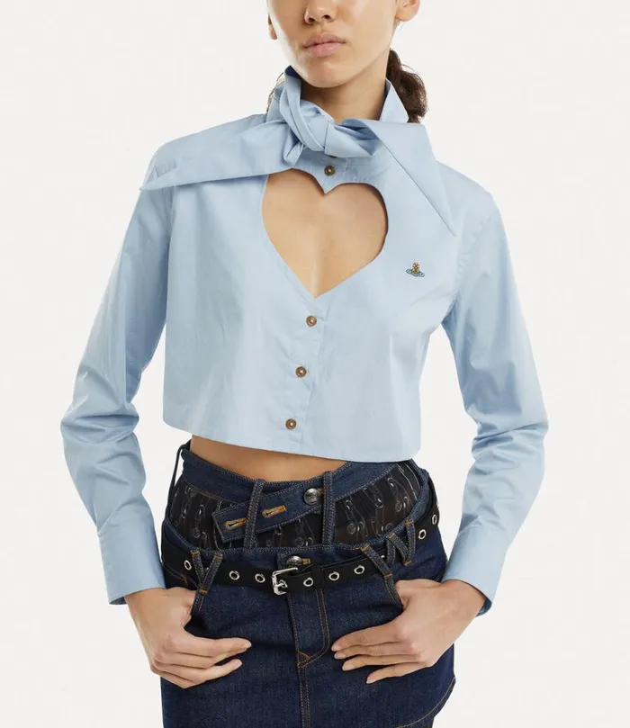 Women Cut Off Heart Shirt Blue Vivienne Westwood Tops And Shirts Women Cut Off Heart Shirt Blue Vivienne Westwood Tops And Shirts