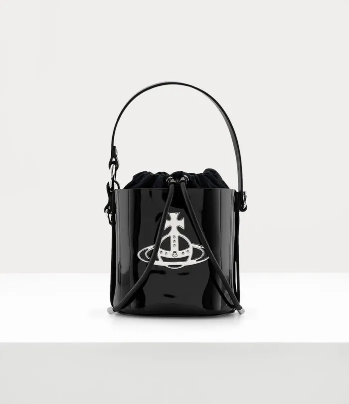 Women Daisy Small Drawstring Bucket Bag Black Vivienne Westwood Handbags