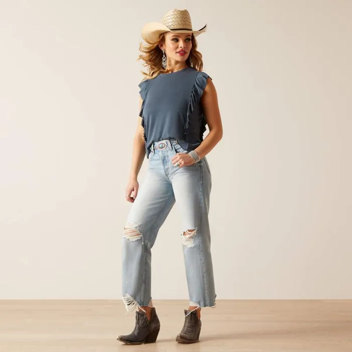Women Denim Ariat Ultra High Rise Tomboy Straight Jean Mykonos Women Denim Ariat Ultra High Rise Tomboy Straight Jean Mykonos