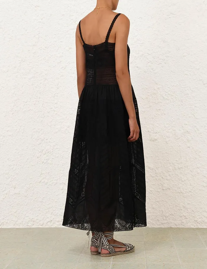 Women Dresses and Coverups Zimmermann Halliday Lace Trim Slip Dress Black