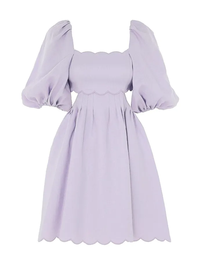 Women Dresses and Coverups Zimmermann Halliday Scallop Mini Dress Lilac