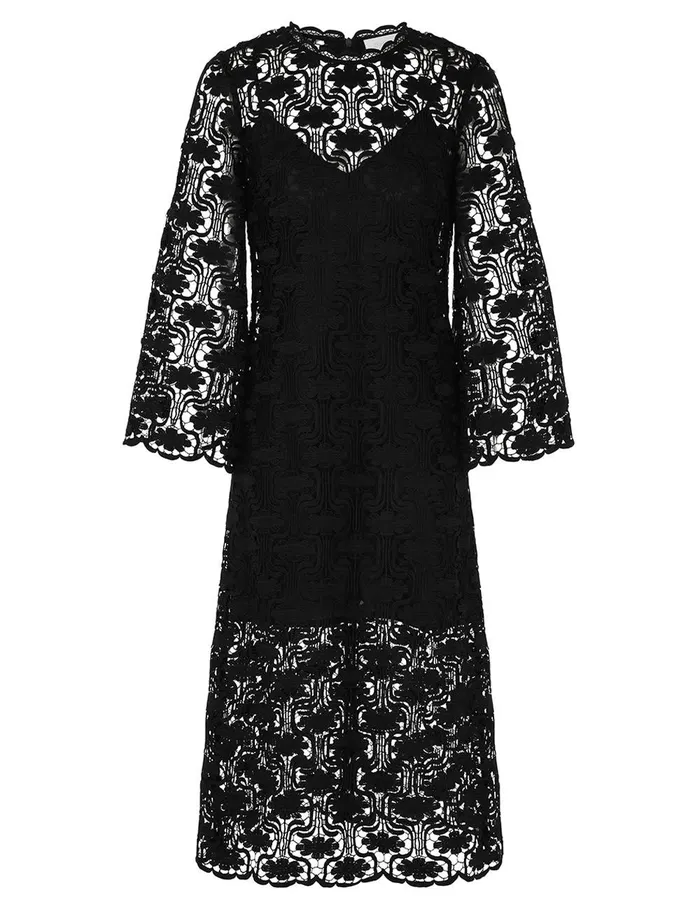 Women Dresses and Coverups Zimmermann Maxine Lace Midi Dress Black