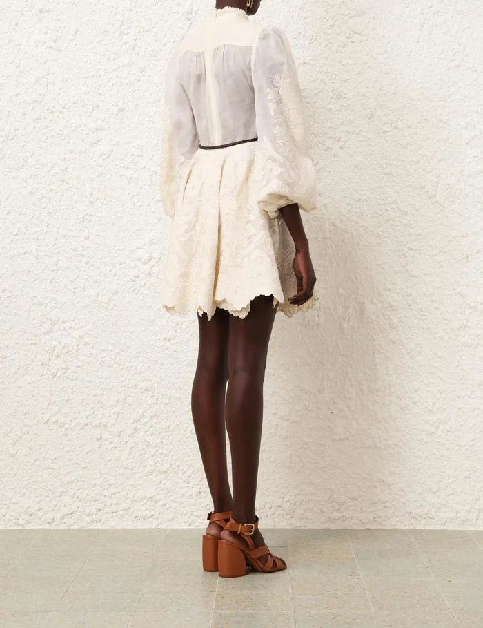 Women Dresses and Coverups Zimmermann Ottie Embroidered Mini Dress Cream