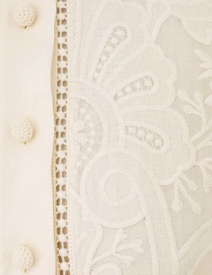 Women Dresses and Coverups Zimmermann Ottie Embroidered Mini Dress Cream