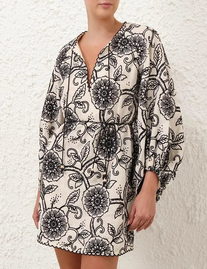 Women Dresses and Coverups Zimmermann Tallow Embroidered Mini Dress Ivoryblack