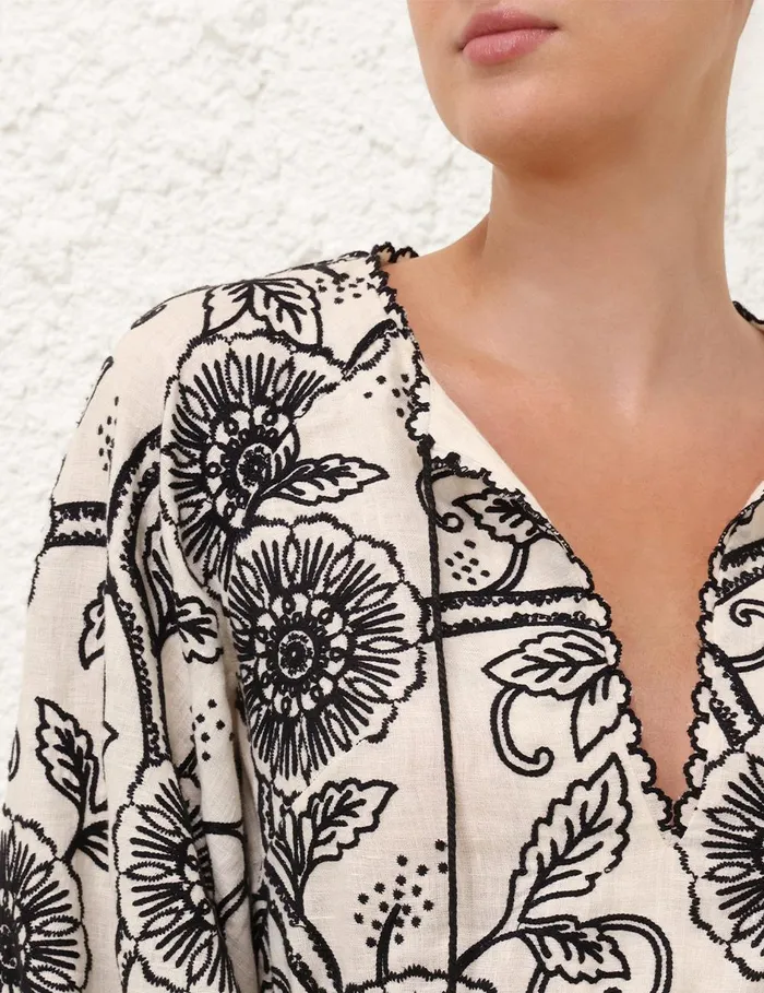 Women Dresses and Coverups Zimmermann Tallow Embroidered Mini Dress Ivoryblack