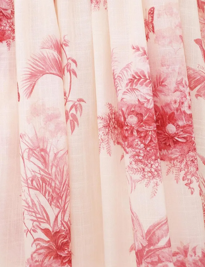 Women Dresses and Coverups Zimmermann Waverly Corset Midi Dress Pink Palm