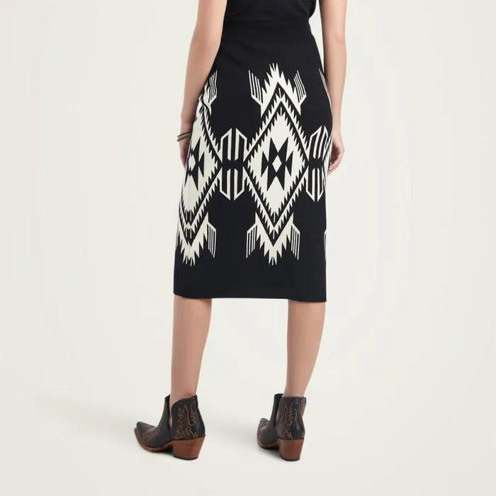 Women Dresses and Skirts Ariat Chimayo Sweater Skirt Blkbuttercream Women Dresses and Skirts Ariat Chimayo Sweater Skirt Blkbuttercream