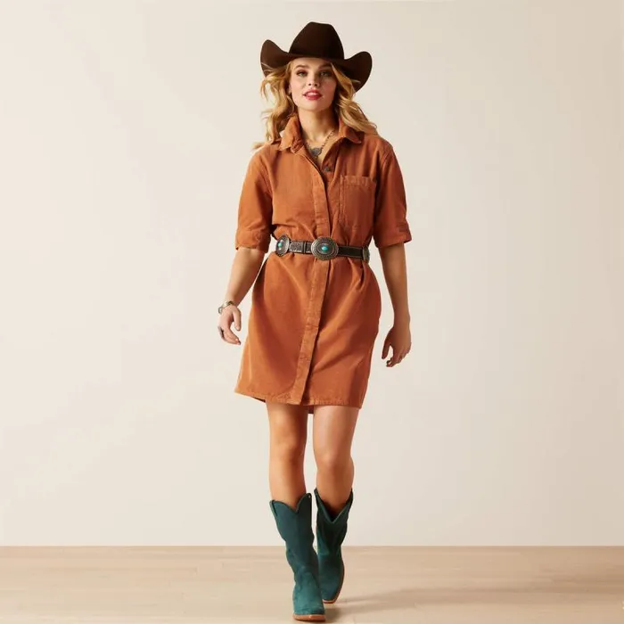 Women Dresses and Skirts Ariat Corduroy Dress Khakicamel Women Dresses and Skirts Ariat Corduroy Dress Khakicamel