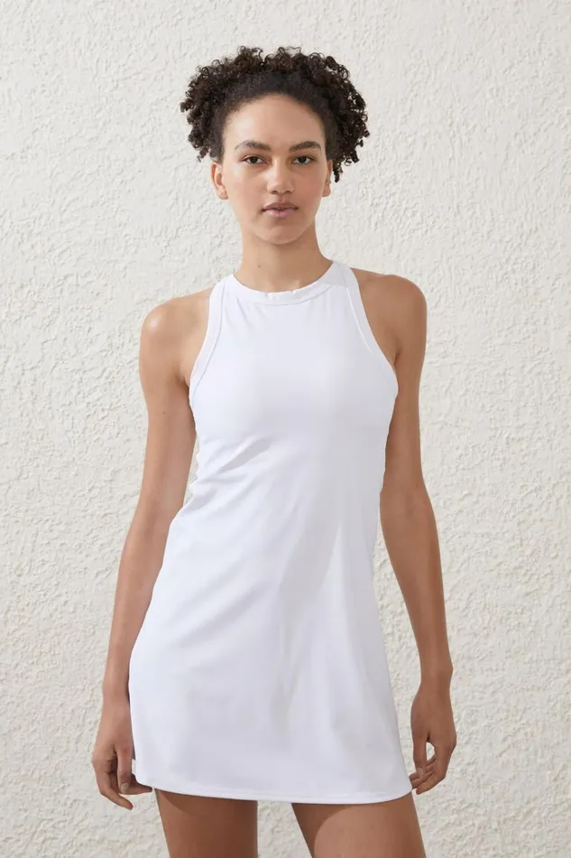 Women Dresses Cotton On Active Mesh Back Dress White